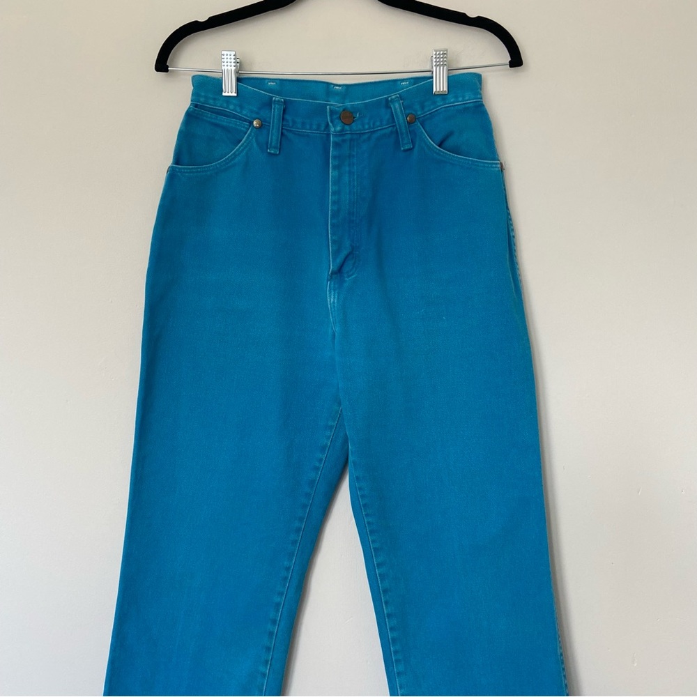 Vintage Wrangler Bright Blue High Waisted Jeans size 27 - Picture 5 of 15